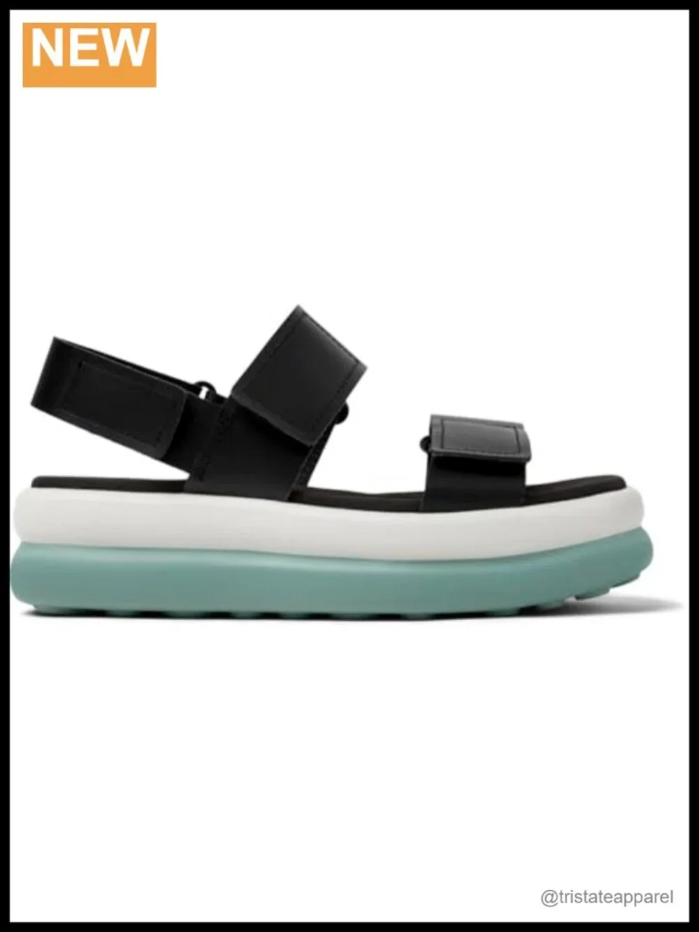Platform 2-Strap Sandal Adjustable Hook & Loop Casual Open Toe